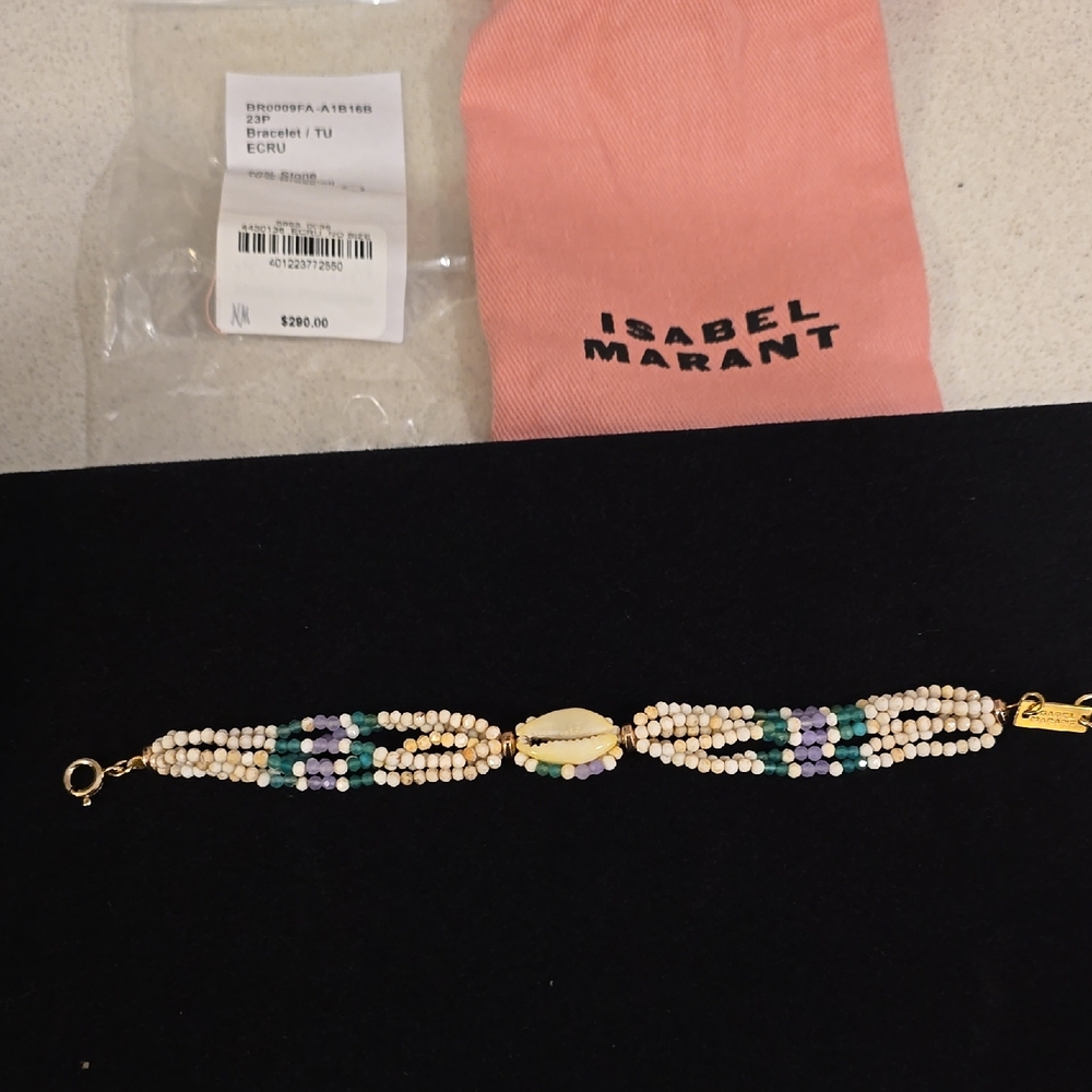 Isabel Marant Green and Cream Elegant Bracelet